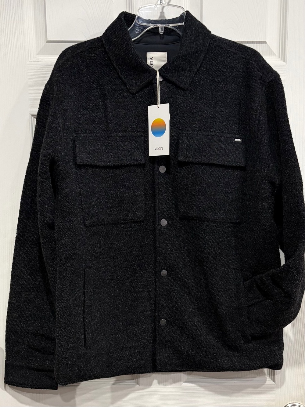 Vuori Men's Medium Plymouth Wool Shirt Jacket Dark Black Heather NWT Blend Lined